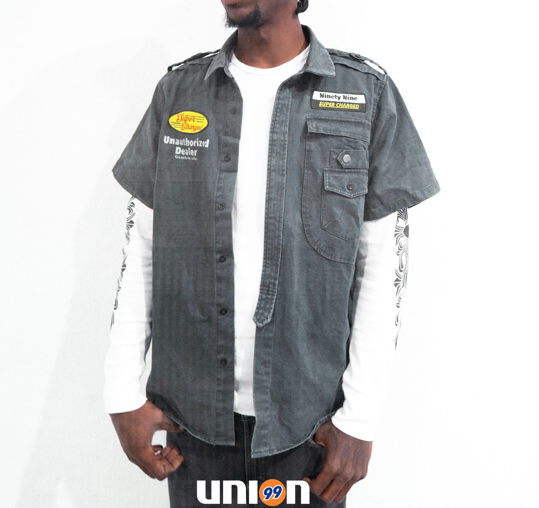 Unauthorized dealer button up - 99dentstore